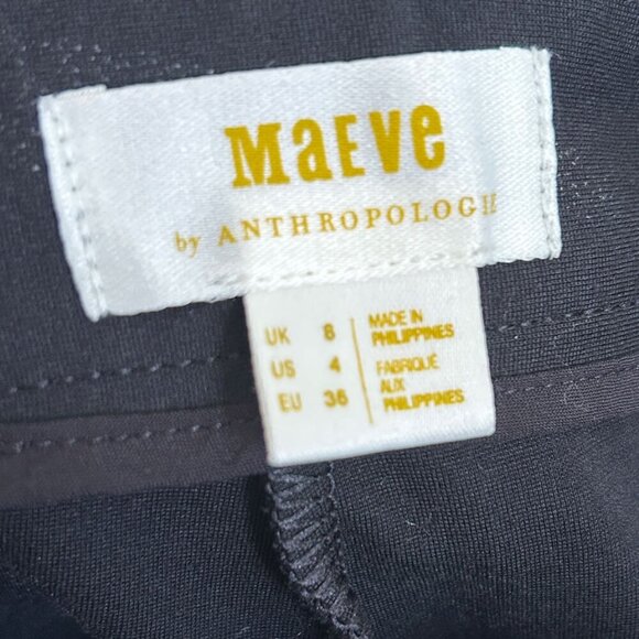 Anthropologie MAEVE Zip-to-Flare Black Pants in Size 4 Patch Pockets on Back - Picture 6 of 7